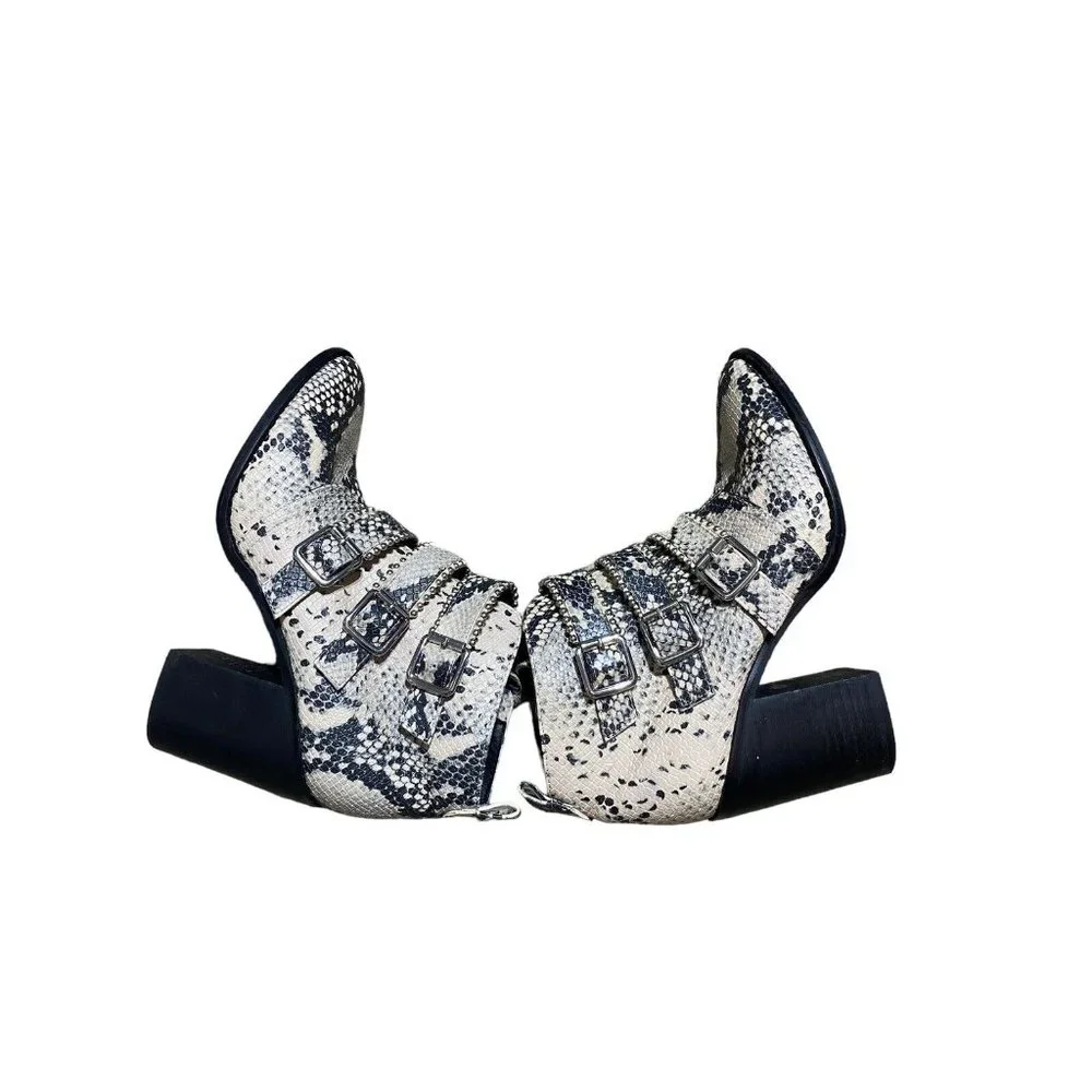Steve Madden Snake Print Righteous Moto Bootie 8 - Picture 5 of 9
